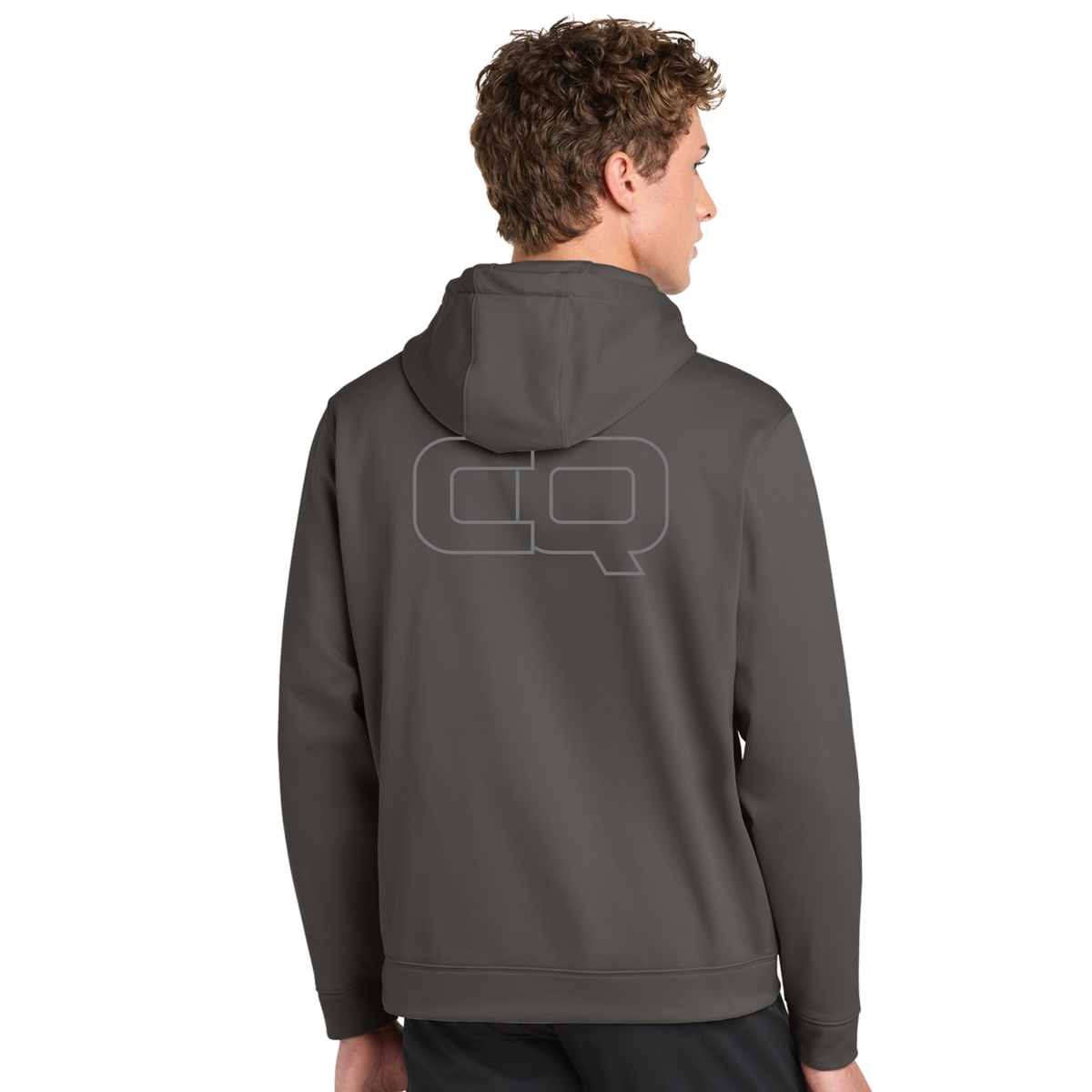 Unisex Adult Performance Fleece Hoodie with Front Pocket - Grey CQ