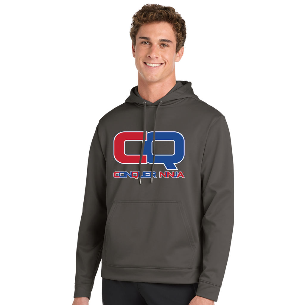 Unisex Adult Performance Fleece Hoodie with Front Pocket - Grey CQ