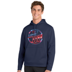 Unisex Adult Performance Fleece Hoodie with Front Pocket - Blue Level Up