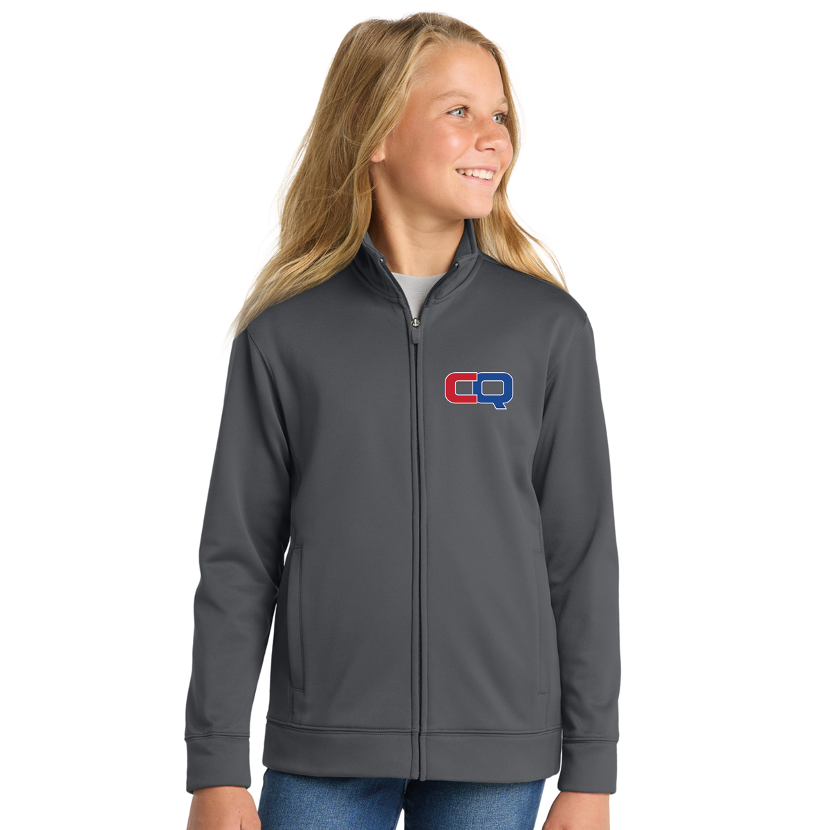 Unisex Youth Full-Zip Fleece Jacket - Iron Grey