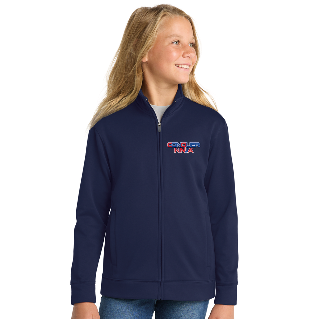 Unisex Youth Full-Zip Fleece Jacket - Navy