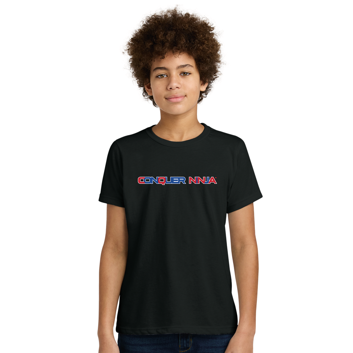 Unisex Youth Cotton-Poly Tee - Black CQ