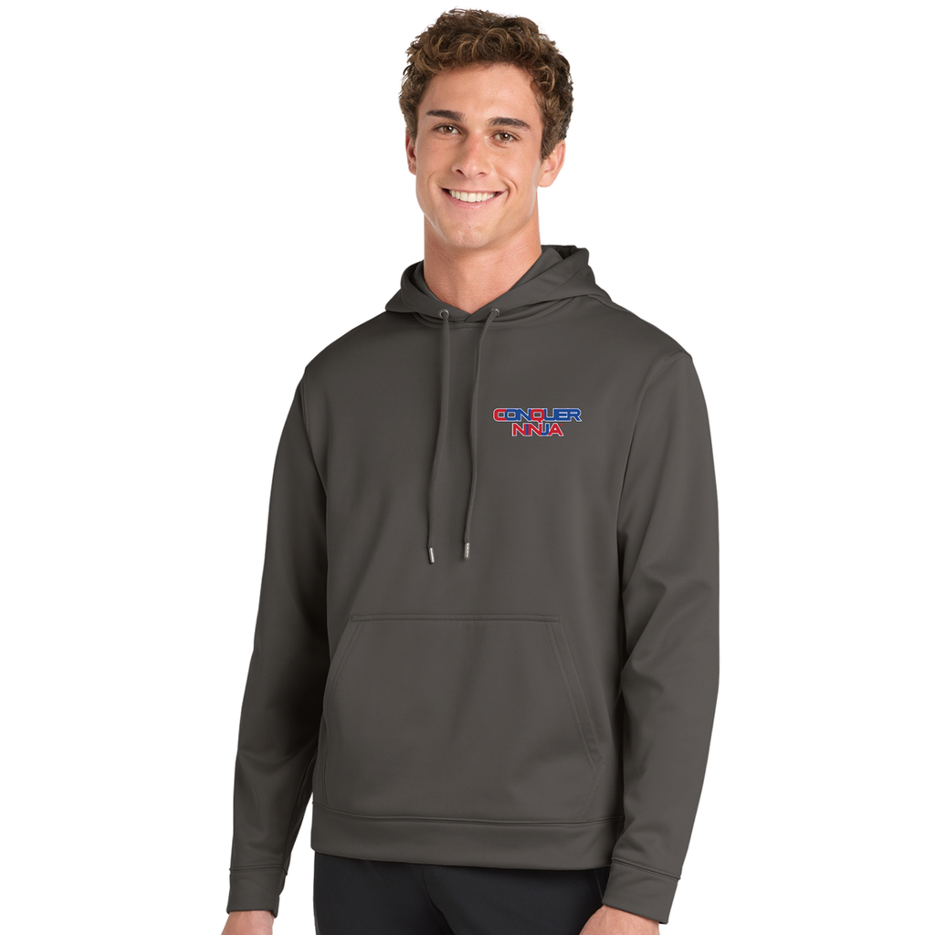 Unisex Adult Performance Fleece Hoodie with Front Pocket - Grey Level Up