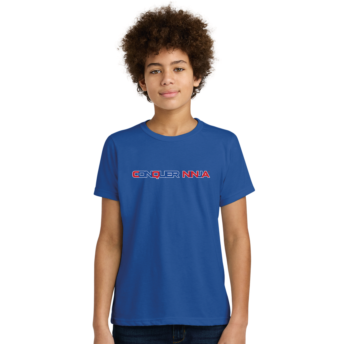 Unisex Youth Cotton-Poly Tee - Blue CQ
