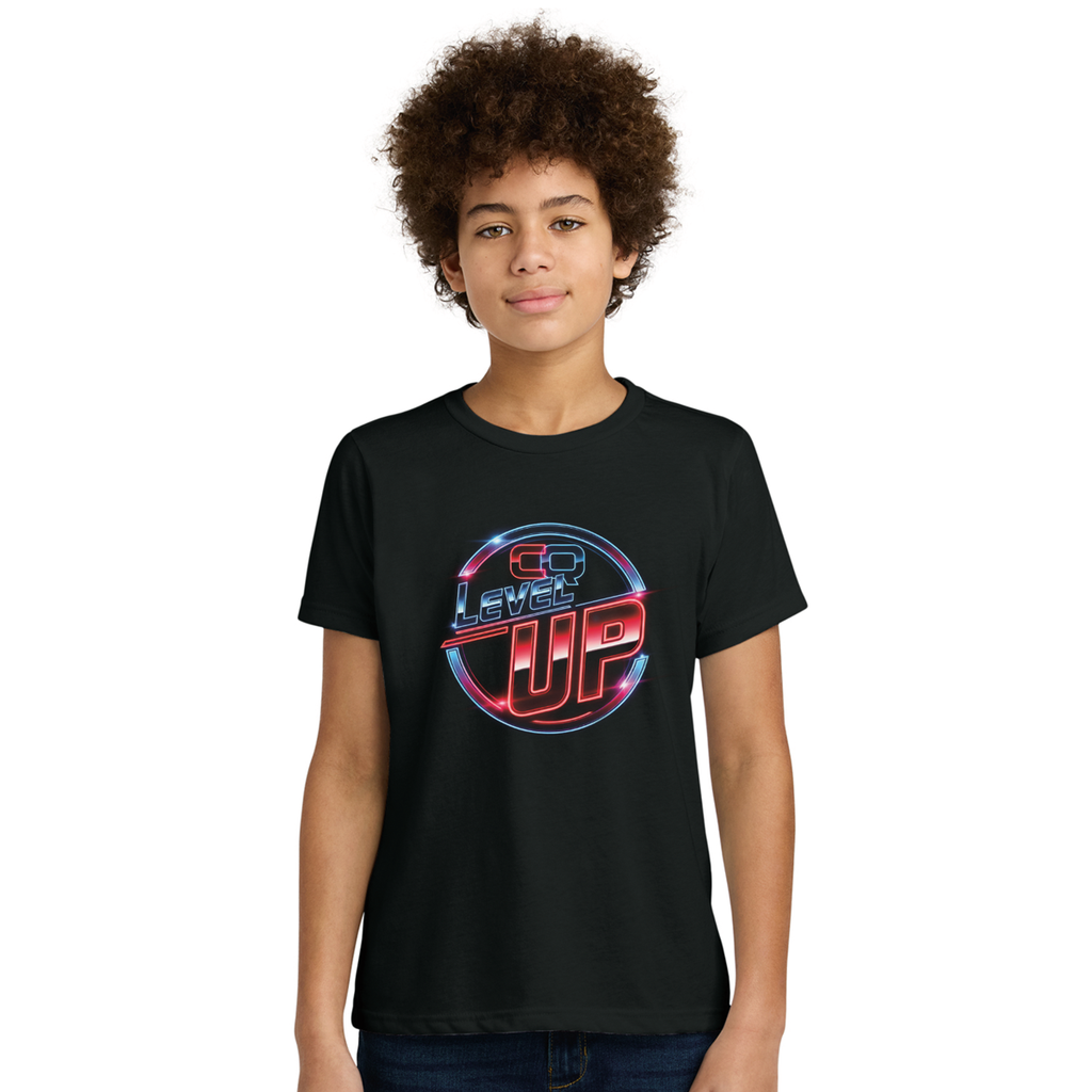 Unisex Youth Cotton-Poly Tee - Black Level Up