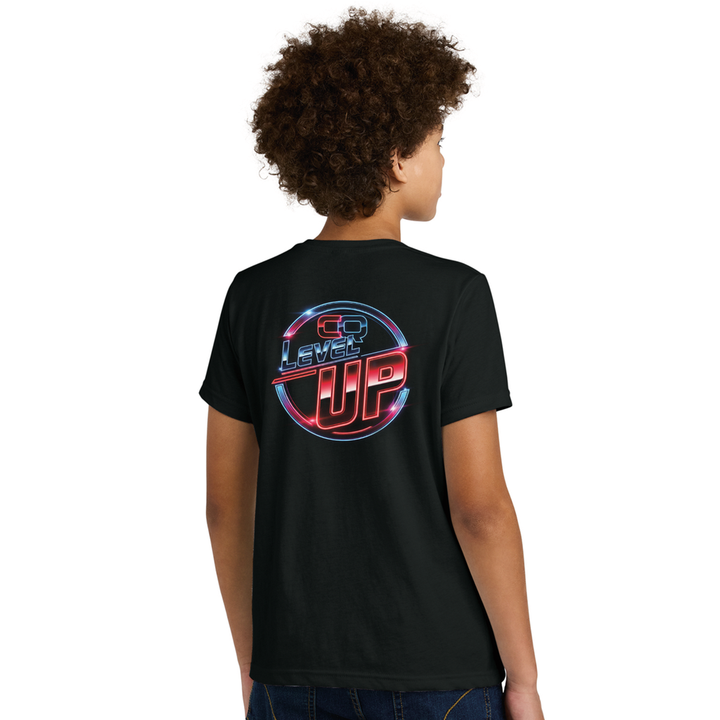 Unisex Youth Cotton-Poly Tee - Black CQ Level Up