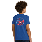 Unisex Youth Cotton-Poly Tee - Blue CQ Level Up