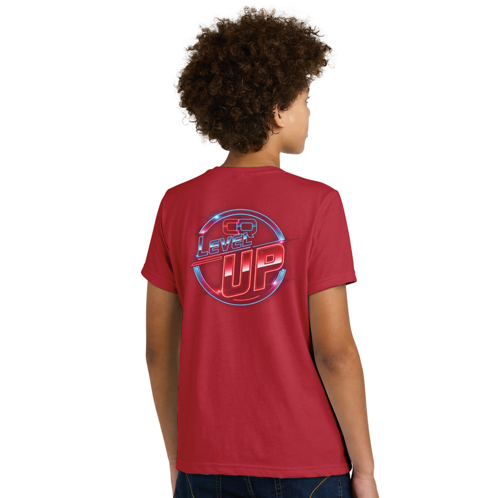 Unisex Youth Cotton-Poly Tee - Red CQ Level Up