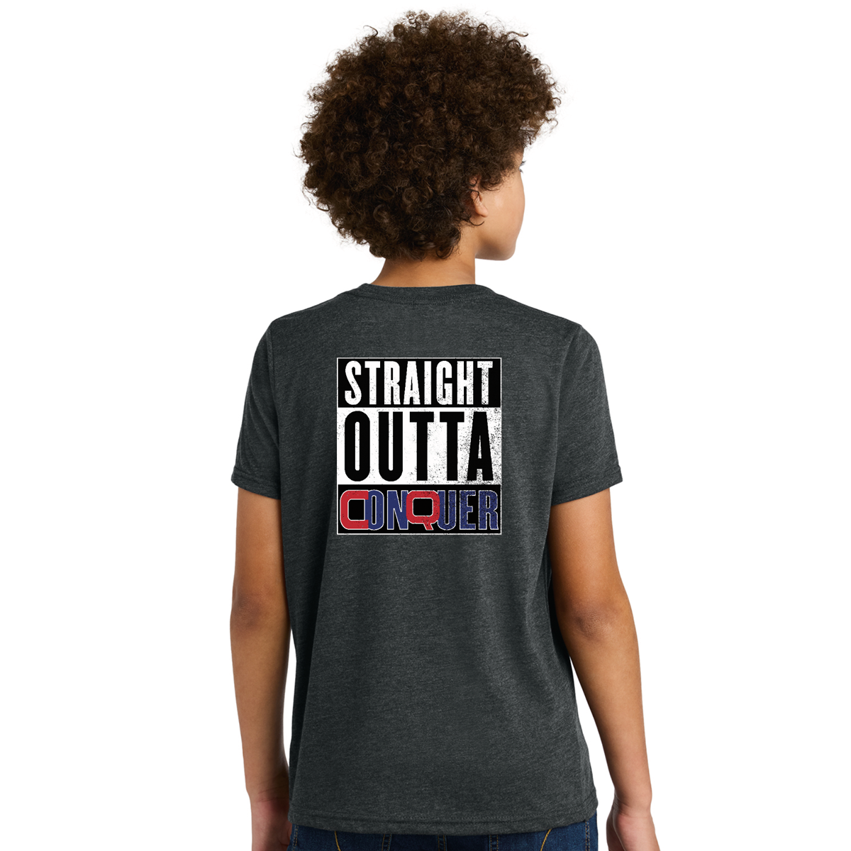 Unisex Youth Cotton-Poly Tee - Charcoal SOC