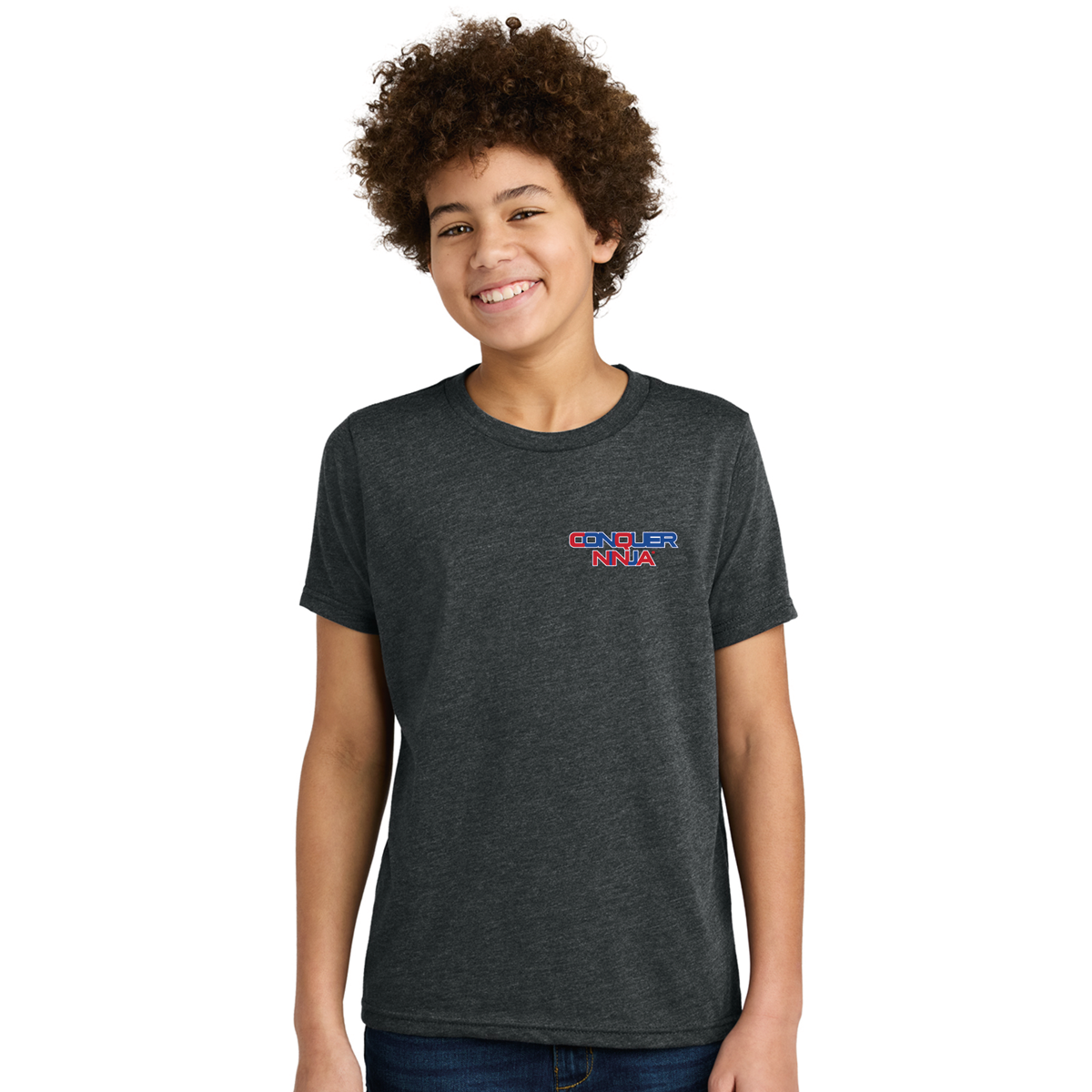 Unisex Youth Cotton-Poly Tee - Charcoal SOC