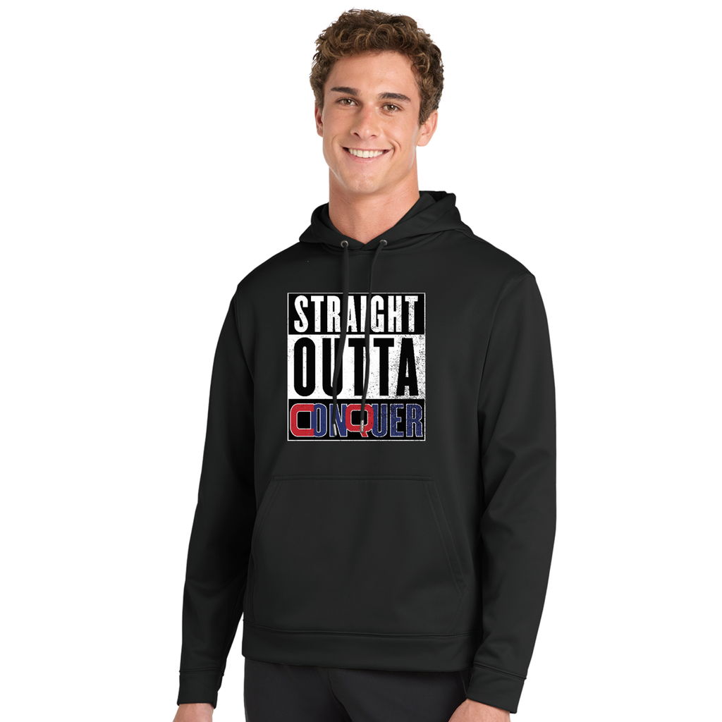 Unisex Adult Performance Fleece Hoodie with Front Pocket - Black SOC