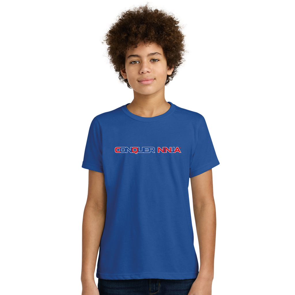 Unisex Youth Cotton-Poly Tee - Blue Small CQ Back