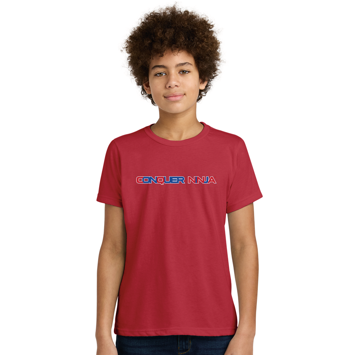 Unisex Youth Cotton-Poly Tee - Red Small CQ Back