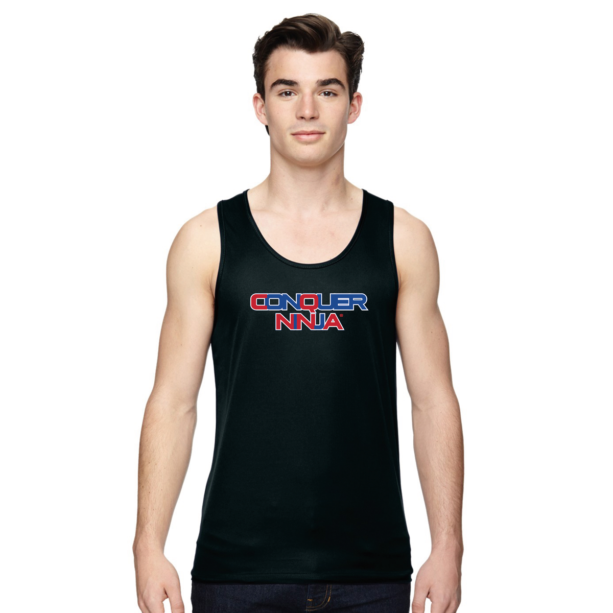 Unisex Youth Athletic Moisture-Wicking Tank Top - Black