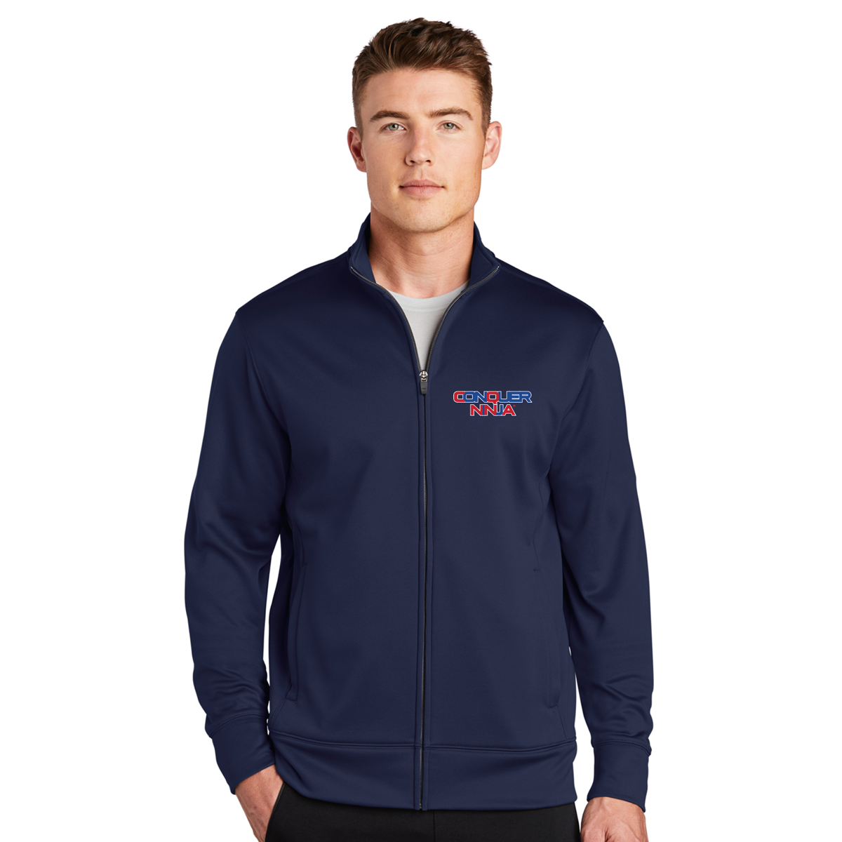 Unisex Adult Fleece Full-Zip Jacket - Navy