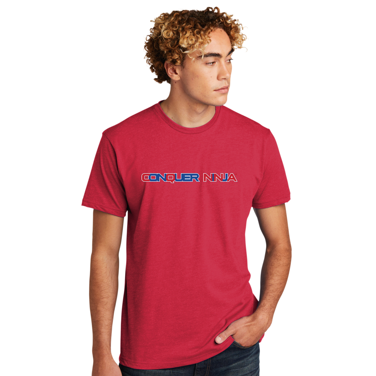 Unisex Adult Short-Sleeve Cotton T-Shirt - Red CQ