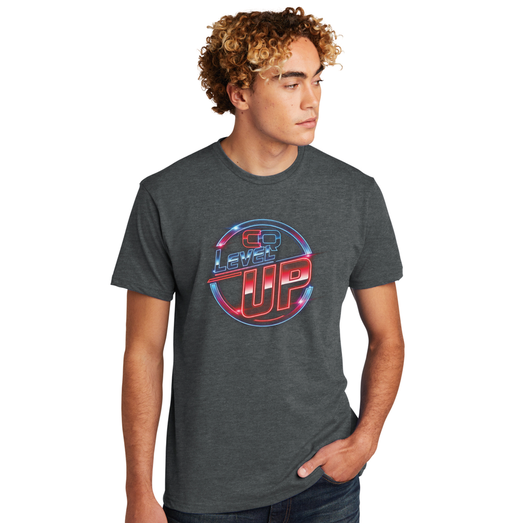 Unisex Adult Short-Sleeve Cotton T-Shirt - Dark Grey Level Up