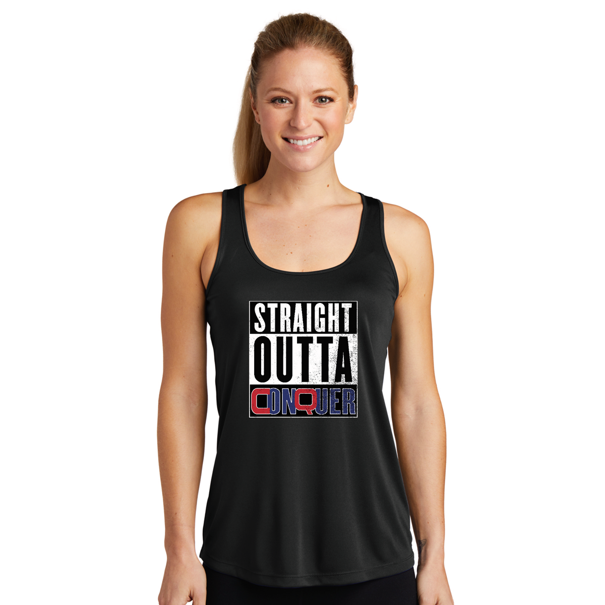 Women's Racerback Performance Tank Top - Black SOC