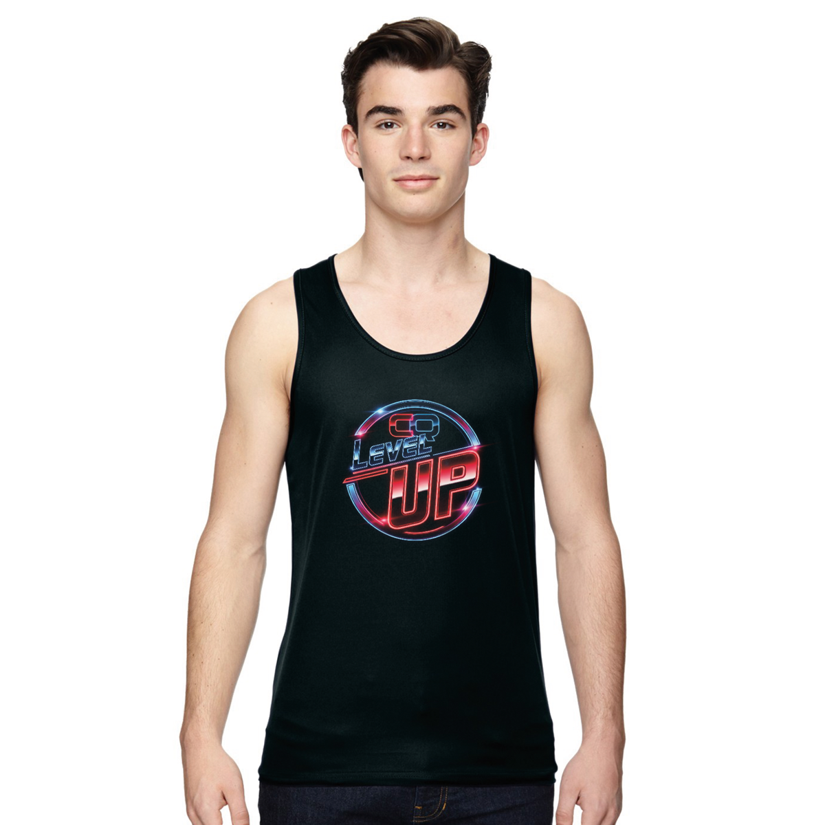 Men's Athletic Moisture-Wicking Performance Tank Top - Level Up