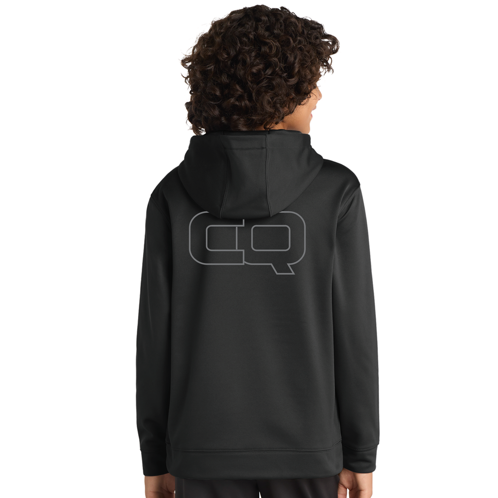 Unisex Youth Performance Fleece Hoodie with Front Pocket - Black CQ