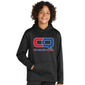 Unisex Youth Performance Fleece Hoodie with Front Pocket - Black CQ