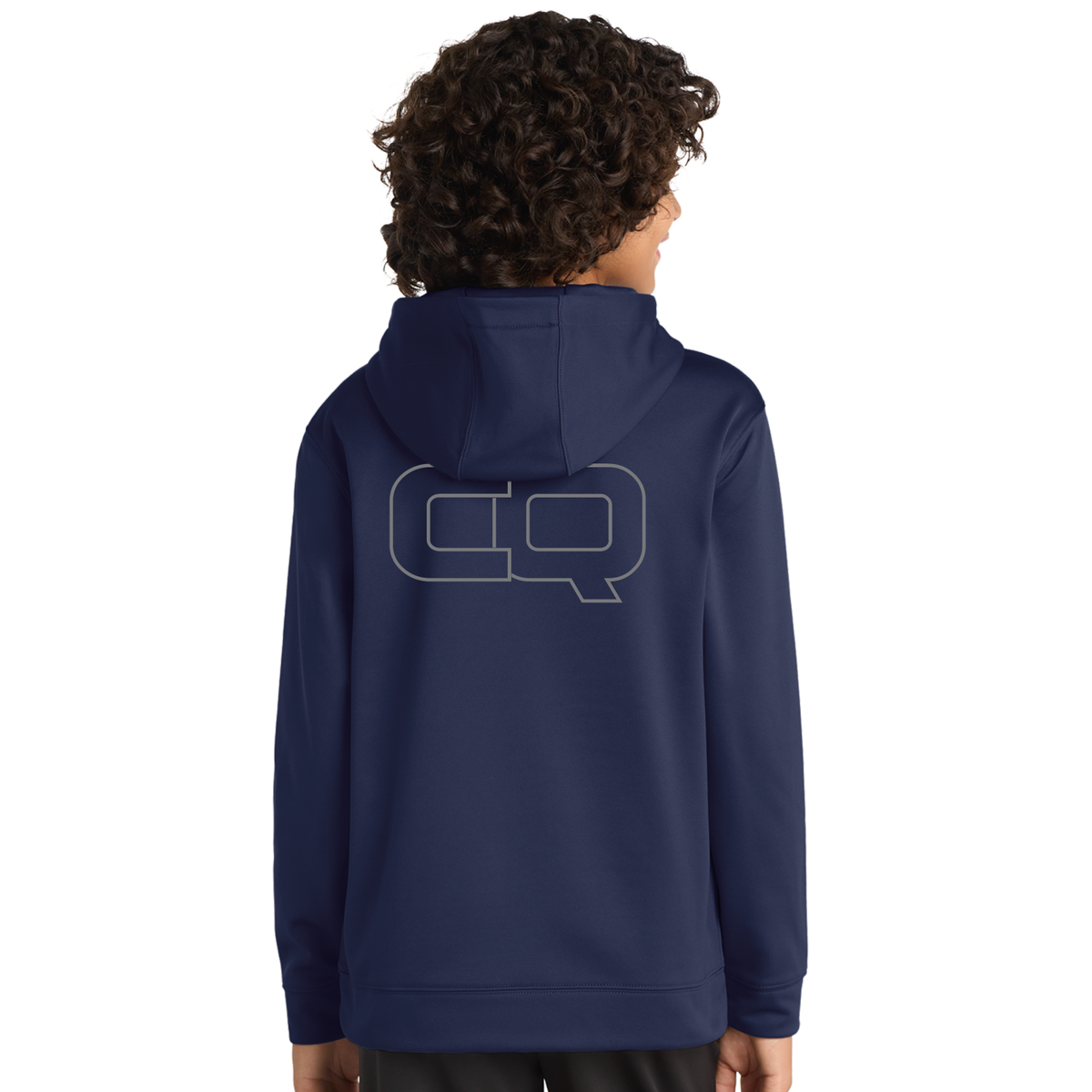 Unisex Youth Performance Fleece Hoodie with Front Pocket - Blue CQ