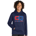 Unisex Youth Performance Fleece Hoodie with Front Pocket - Blue CQ