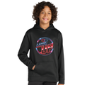 Unisex Youth Performance Fleece Hoodie with Front Pocket - Black Level Up