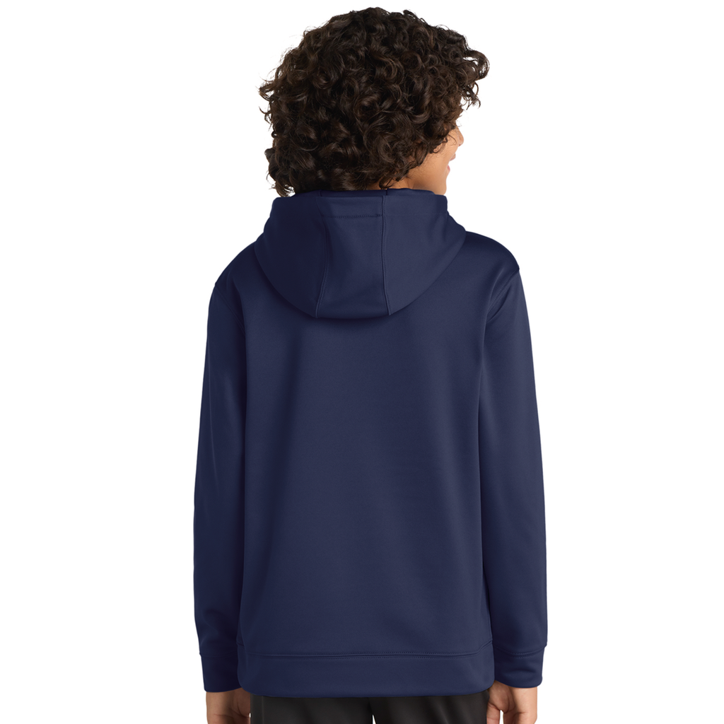 Unisex Youth Performance Fleece Hoodie with Front Pocket - Blue Level Up