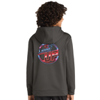 Unisex Youth Performance Fleece Hoodie with Front Pocket - Grey Level Up