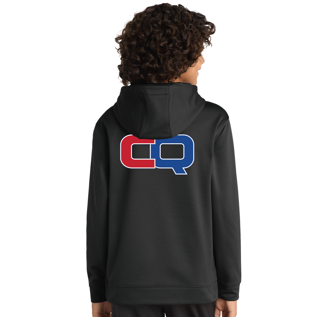Unisex Youth Performance Fleece Hoodie with Front Pocket - Black SOC